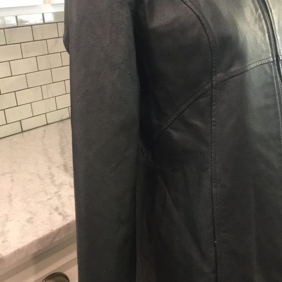 Jacqueline Ferrar Black Leather Tailored Jacket M - Picture 2 of 7